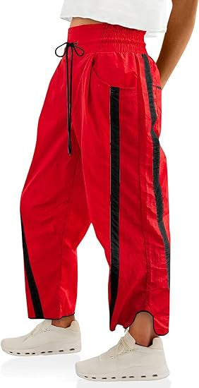 Damen lässige Freizeithose mit Seiteneinsätzen Fudus