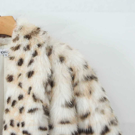 Damen Kunstfelljacke mit elegantem Leopardmuster Fudus