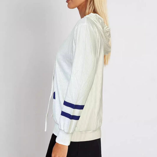 Damen modischer Kapuzenpullover mit maritimem Grafikdesign Fudus