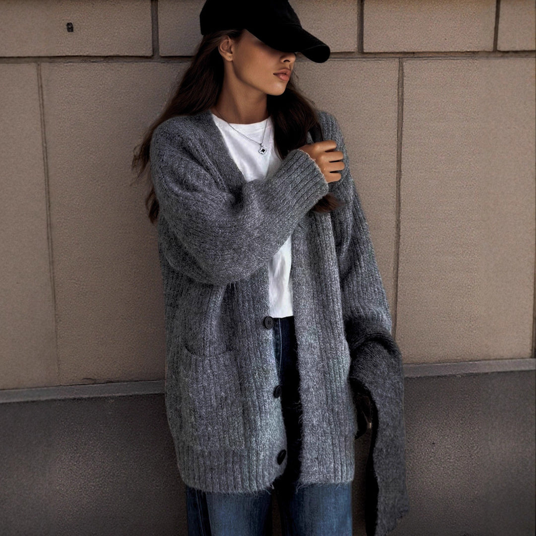 Damen langer Strickcardigan Fudus