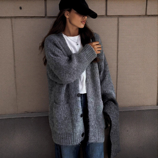 Damen langer Strickcardigan Fudus