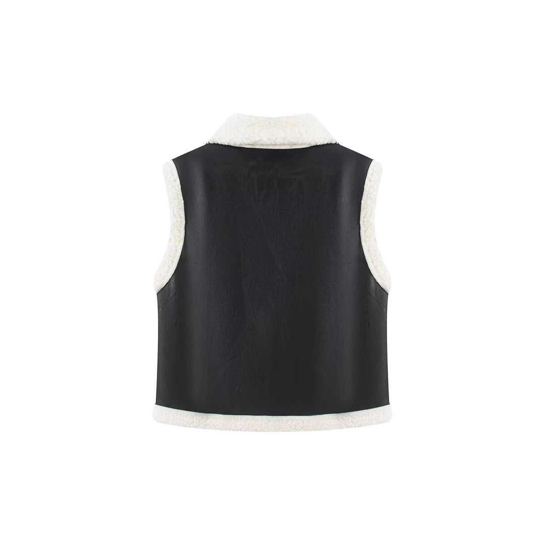 Damen Kunstfelljacke mit stylishen Details und praktischen Taschen Fudus