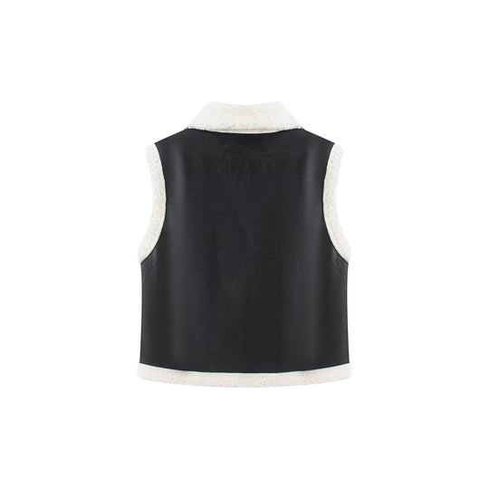 Damen Kunstfelljacke mit stylishen Details und praktischen Taschen Fudus