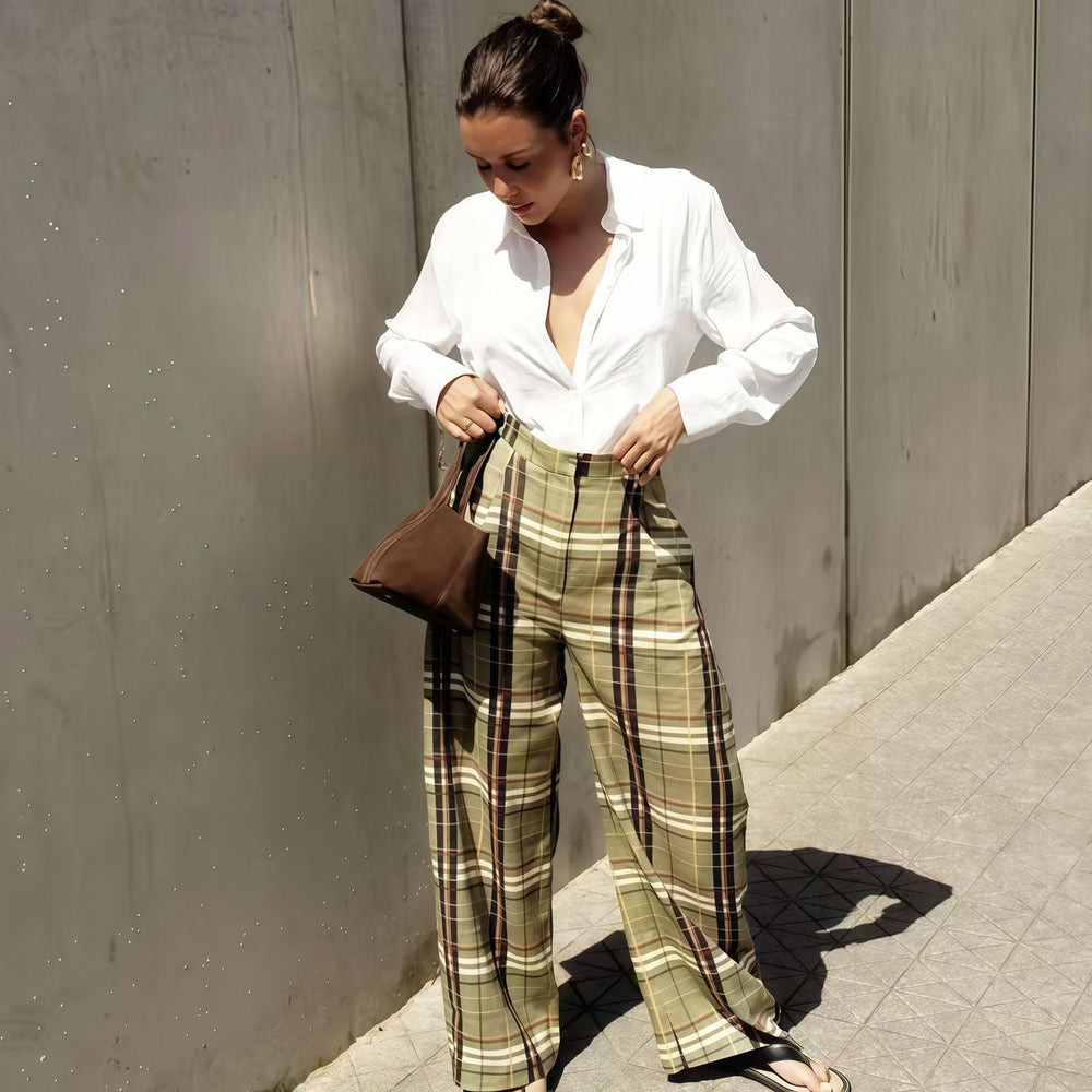 Damen Karierte Culottes Fudus