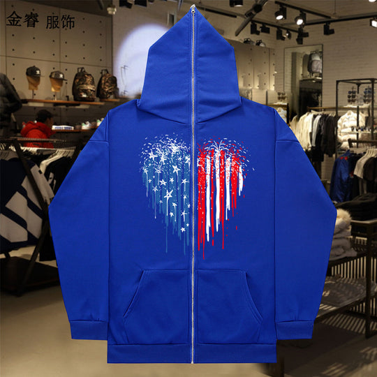 Damen Kapuzenjacke mit einzigartigem Herzmotiv und Reißverschluss Fudus