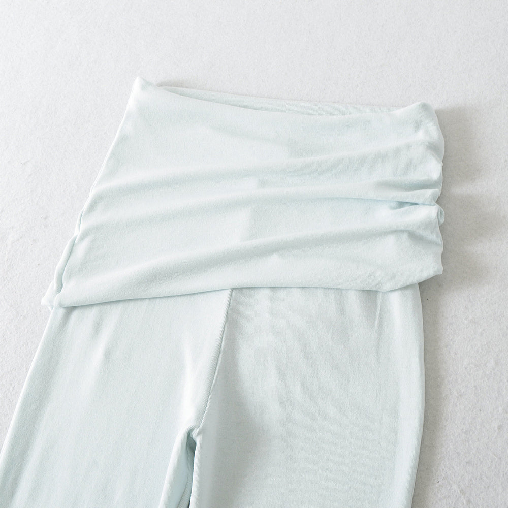 Damen komfortable Palazzo-Hose mit breitem Bund Fudus