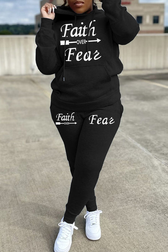 Damen Hoodie und Jogginghose Set mit inspirierendem Spruch Fudus