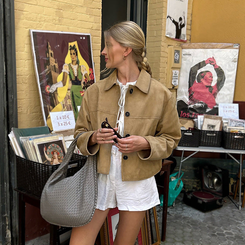 Damen Kunstlederjacke im urbanoen Stil mit modernem Schnitt Fudus