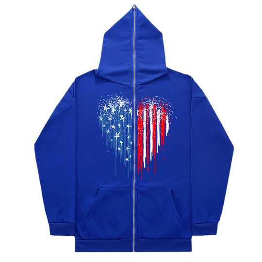 Damen Kapuzenjacke mit einzigartigem Herzmotiv und Reißverschluss Fudus