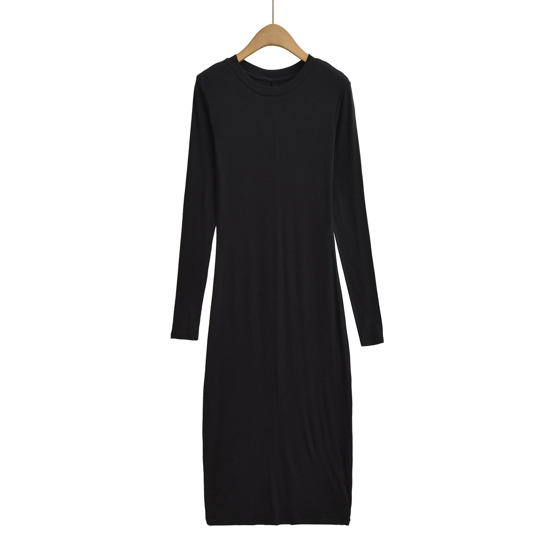 Damen langärmliges Jersey-Kleid Fudus