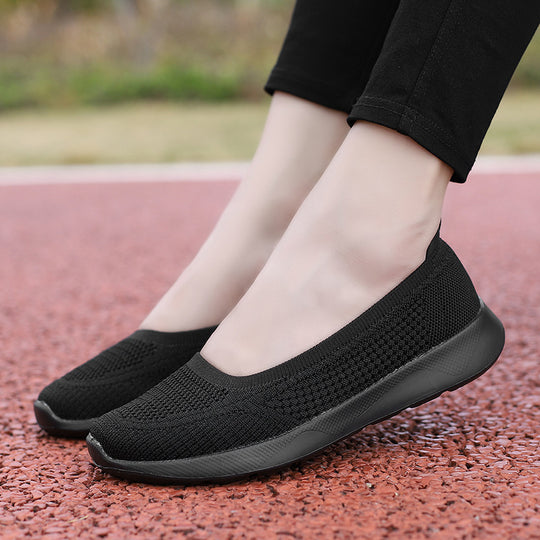Damen Komfortable Slip-On Sneaker mit atmungsaktiver Strick-Oberfläche Fudus