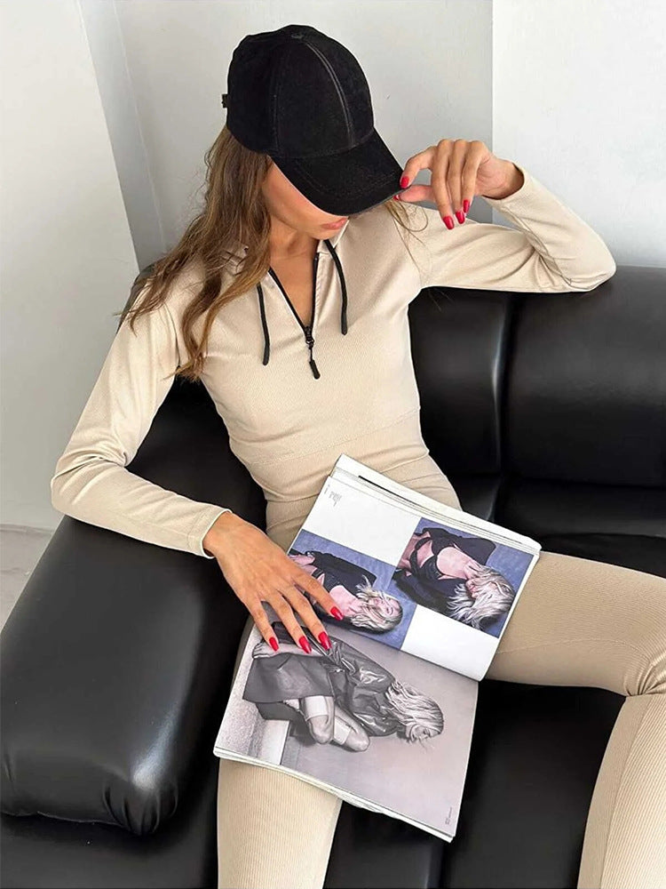 Damen Langärmliges Sportoberteil mit Reißverschluss Fudus