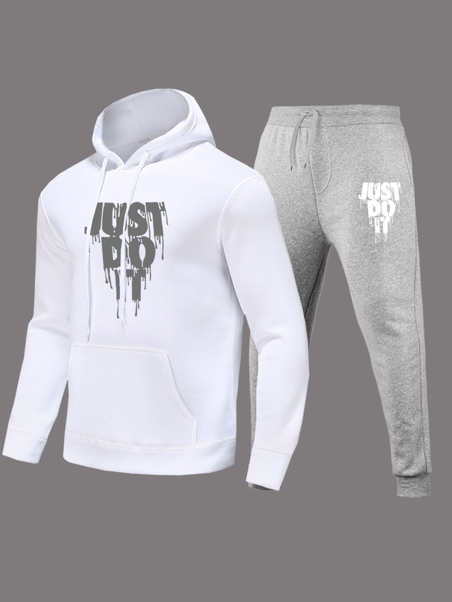 Damen Hoodie und Jogginghose Set mit modernem Grafikdruck Fudus