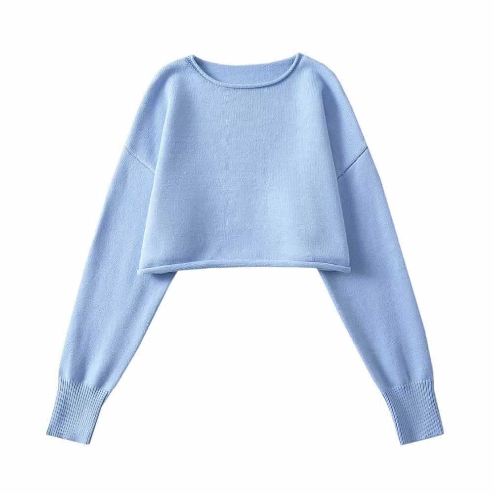 Damen modischer cropped Pullover Fudus