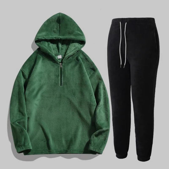 Damen Kapuzensweater und Jogginghose Set aus kuscheligem Fleece Fudus