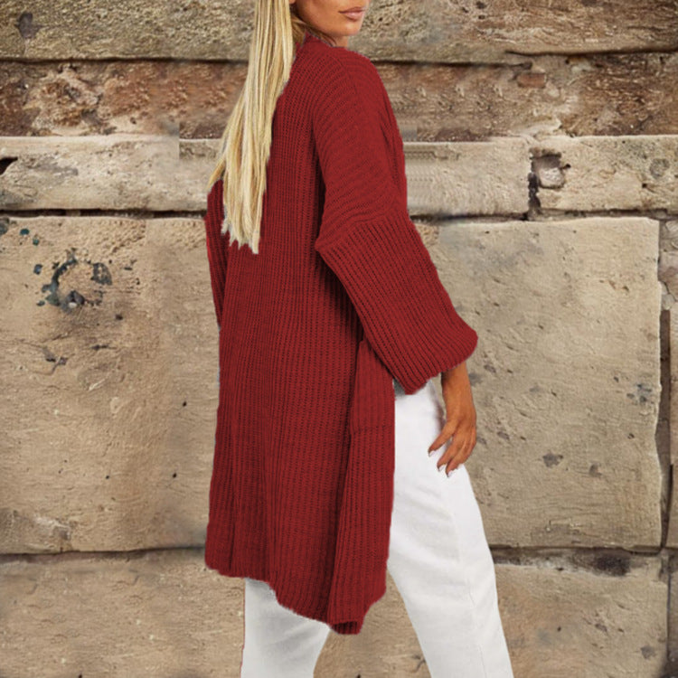 Damen Grobstrickcardigan mit lässigem Schnitt und praktischen Taschen Fudus