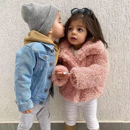 Damen Kuschelige und voluminöse Teddyjacke Fudus