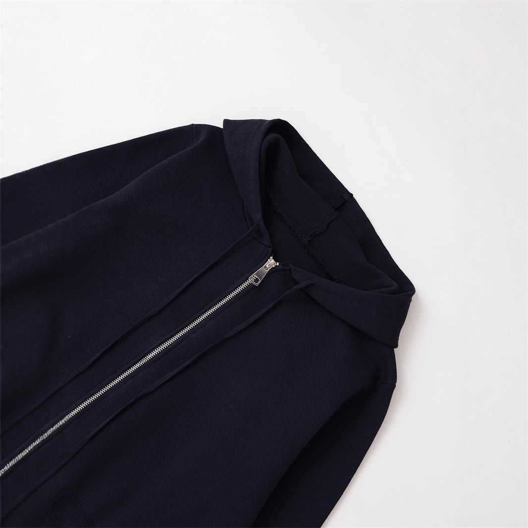 Damen modischer Kapuzenpullover mit Reißverschluss und elastischen Bündchen Fudus