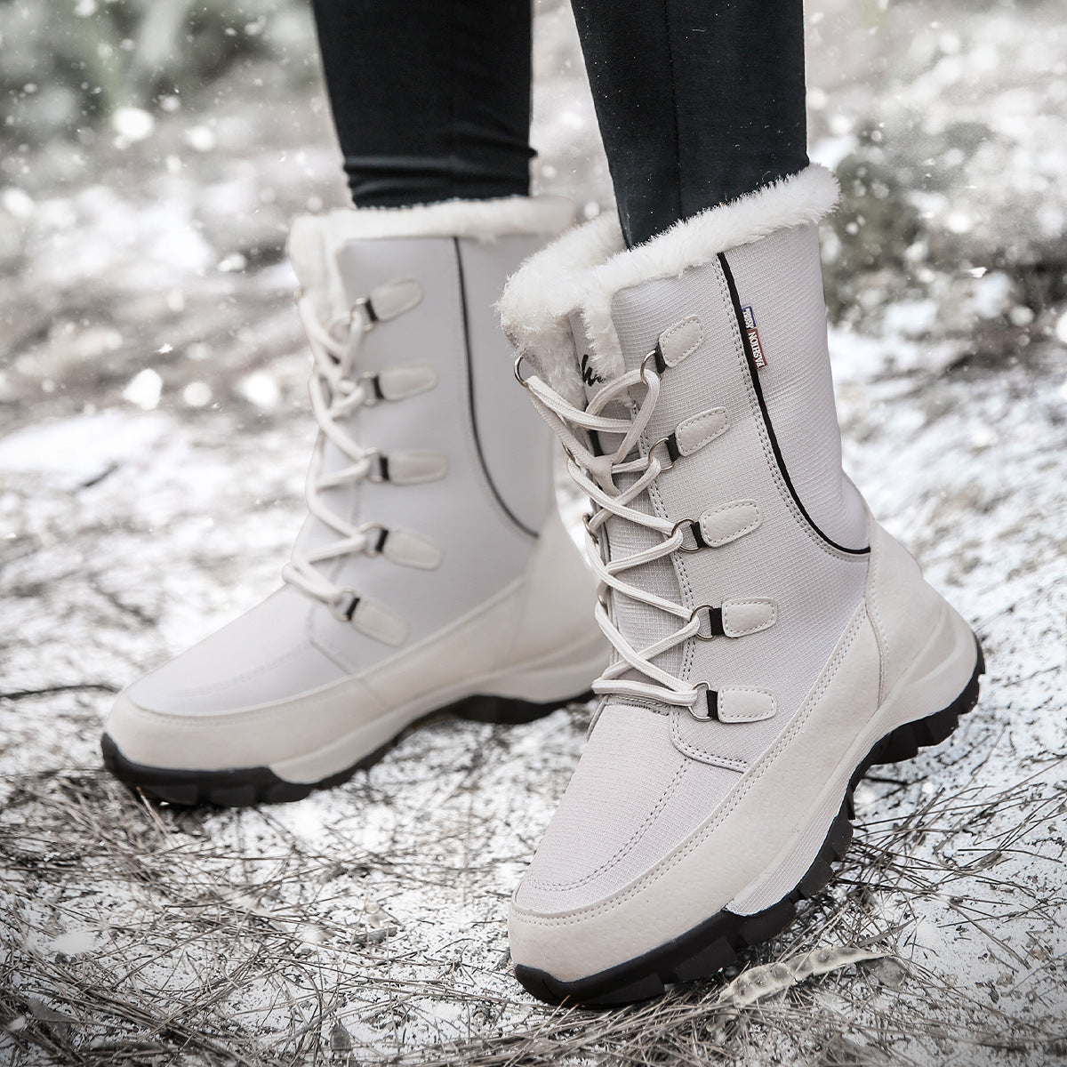 Damen isolierte Winterstiefel mit rutschfester Sohle und weichem Innenfutter Fudus