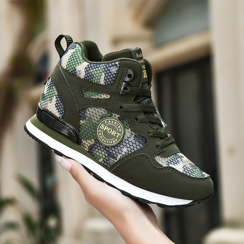 Damen Sportliche High-Top Sneakers mit Camouflage-Muster Fudus