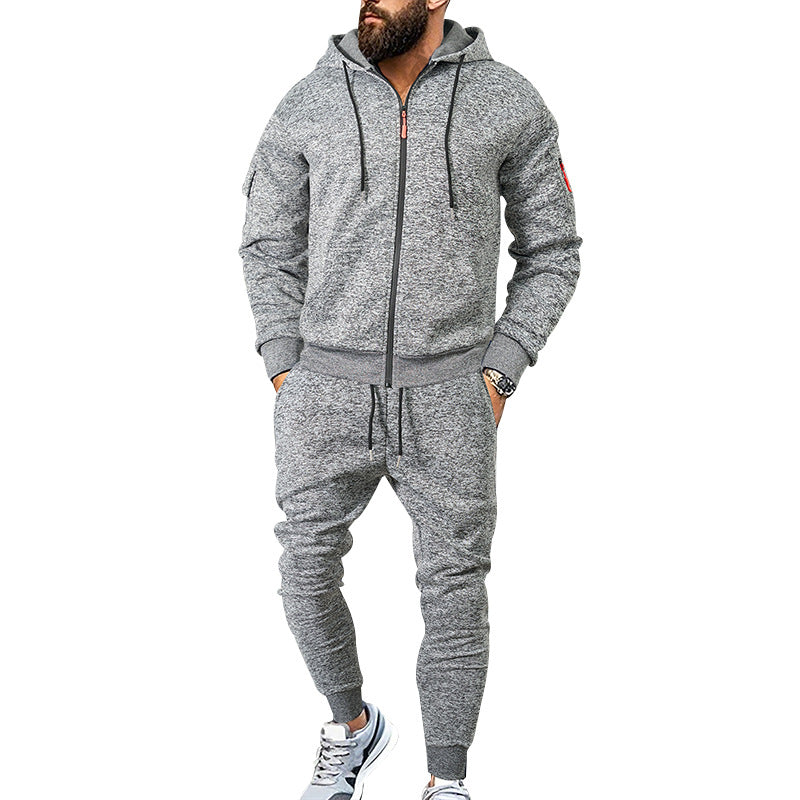 Herren sportliches Zweiteiliges Trainingsanzug mit praktischen Taschen und elastischem Bund Fudus