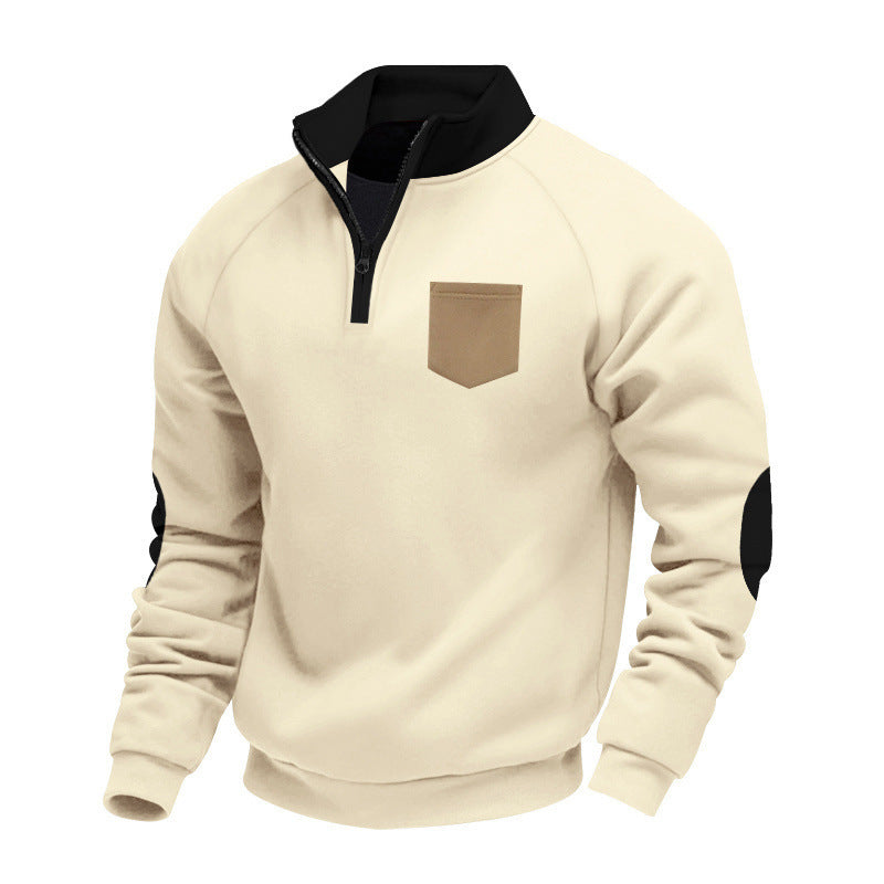 Herren pullover mit halbem Reißverschluss und modischem Schnitt Fudus