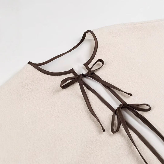 Damen Kuscheljacke mit Bindegürtel und aufgesetzten Taschen Fudus