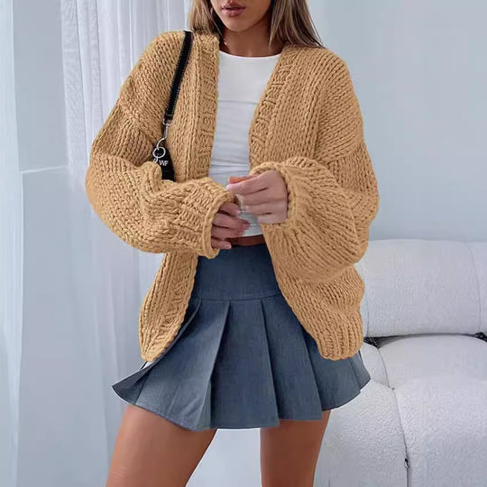 Damen Kuschelige Strickjacke mit Oversized-Schnitt Fudus