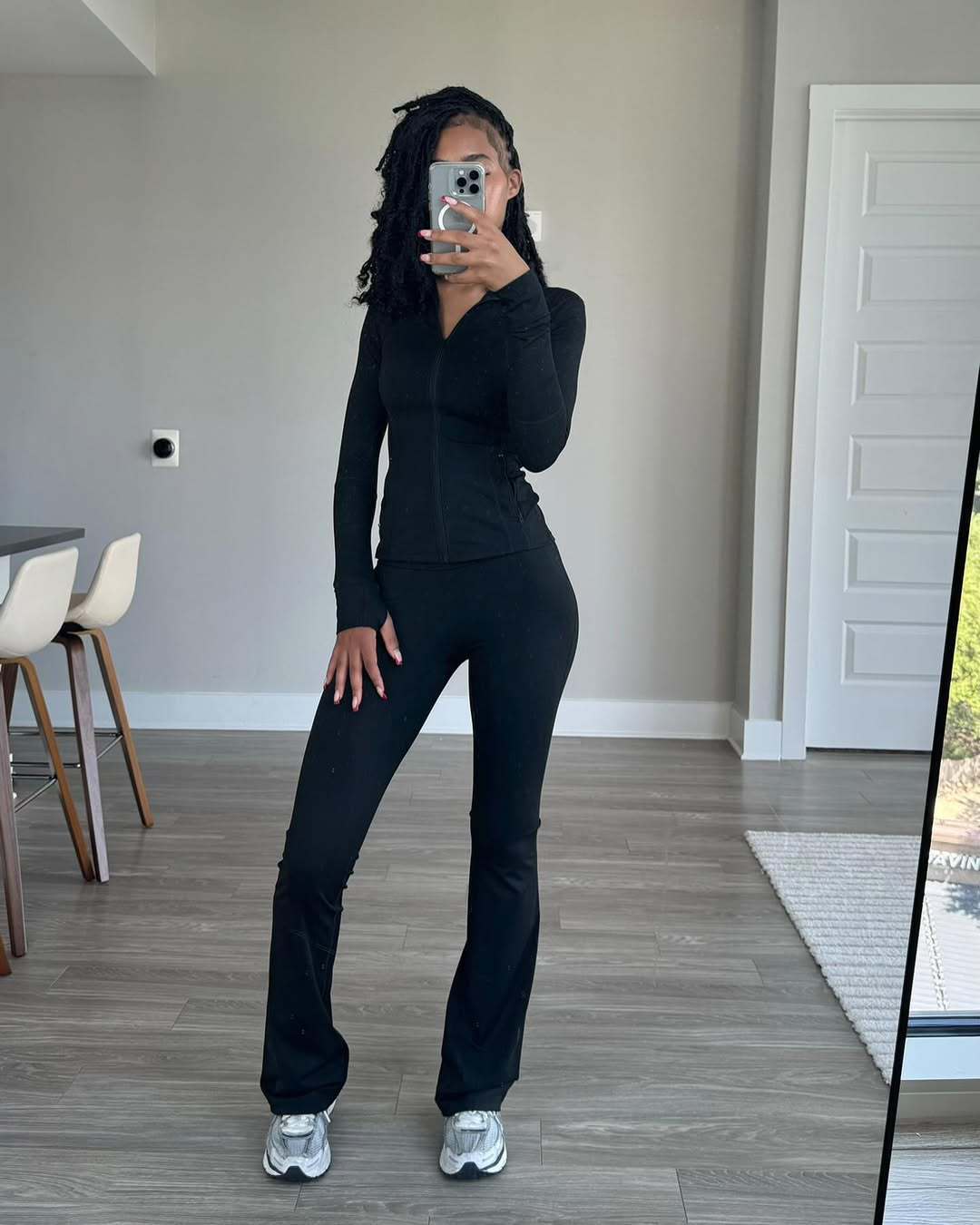 Damen Sportliche Funktionsjacke und Leggings Set Fudus