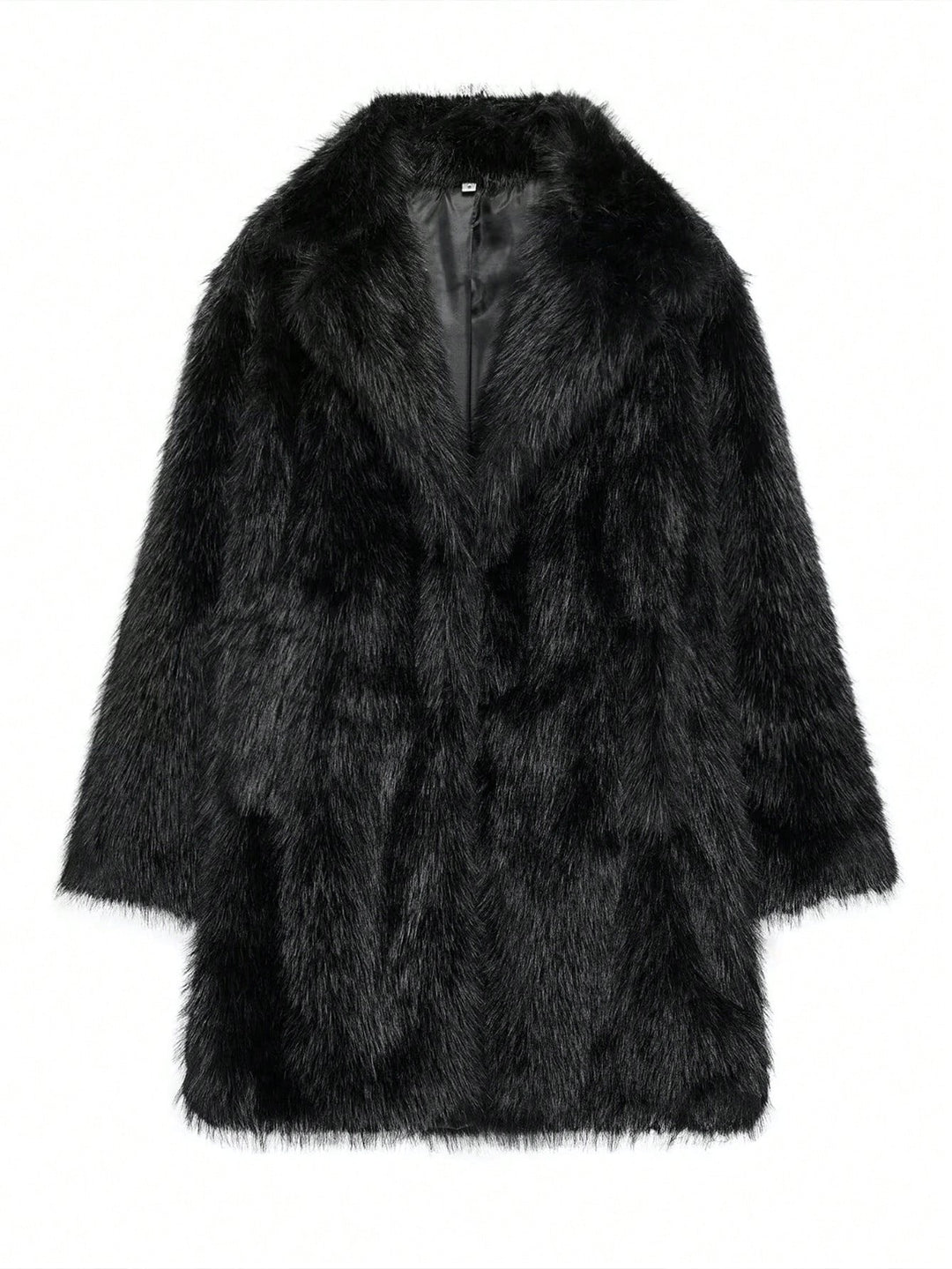 Damen kuschelige Kunstfelljacke mit elegantem Revers Fudus