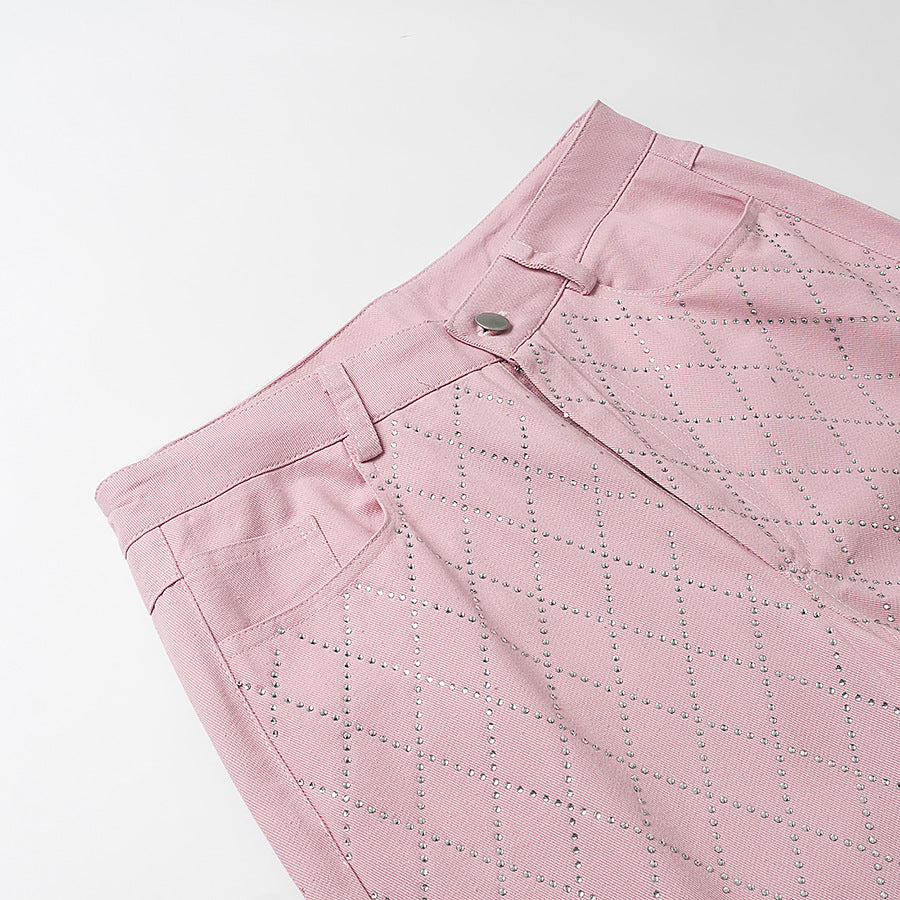 Damen Hochtaillierte Bundfaltenhose Fudus