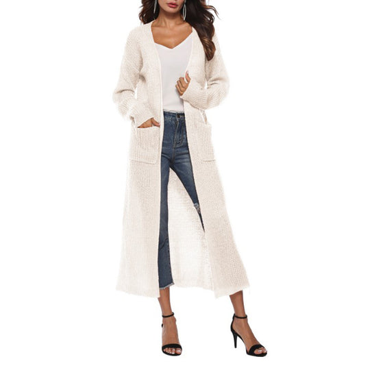 Damen Langer Strickcardigan Fudus