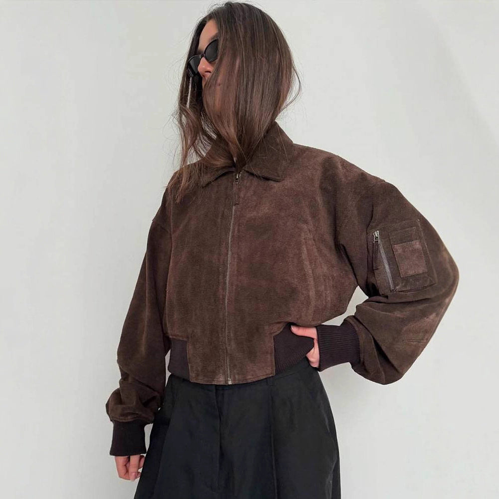 Damen Kurzjacke mit strukturiertem Design und praktischen Taschen Fudus