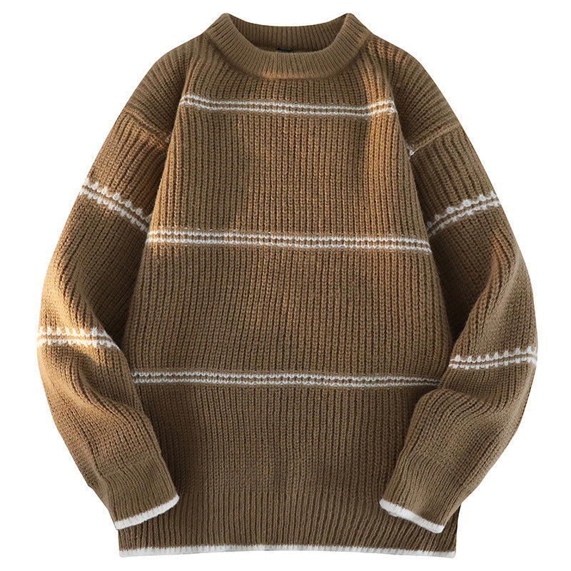 Damen Kuscheliger Strickpullover mit streifendem Design Fudus