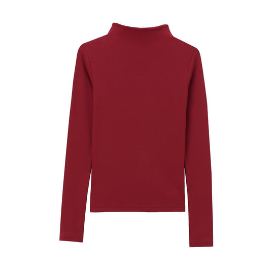 Damen langärmliges Rollkragenoberteil Fudus
