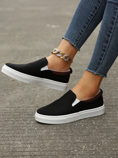 Damen Slip On Sneakers Aus Hochwertigem Obermaterial Mit Elastischen Einsätzen