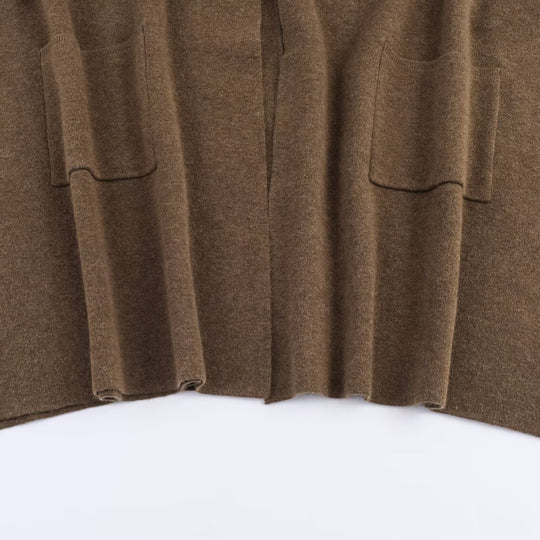 Damen Kuschelige Poncho-Jacke mit großer Taschen und wärmender Wollmischung Fudus