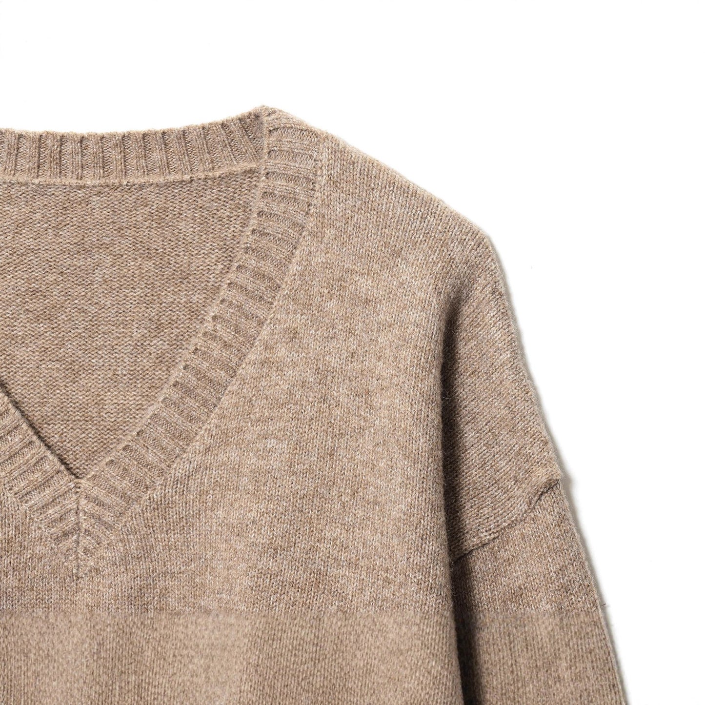 Damen Kaschmir-Pullover mit V-Ausschnitt und lässigem Schnitt Fudus