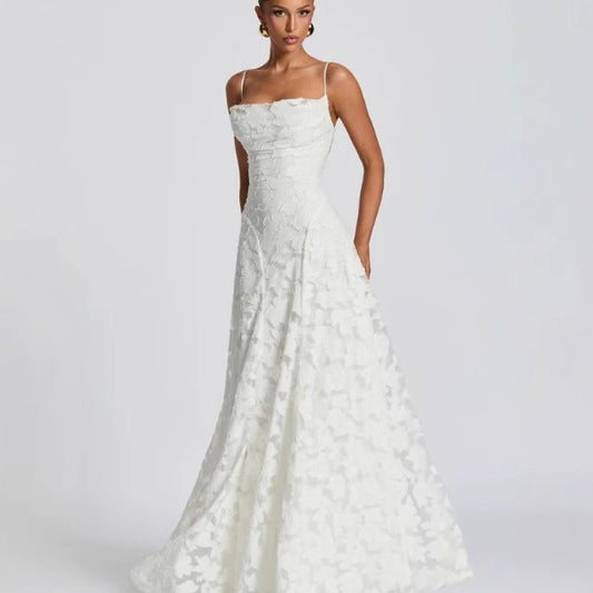 Abendkleid Damen Spitze A-Linie Elegant