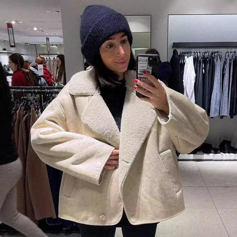 Damen kuschelige Teddyjacke Fudus