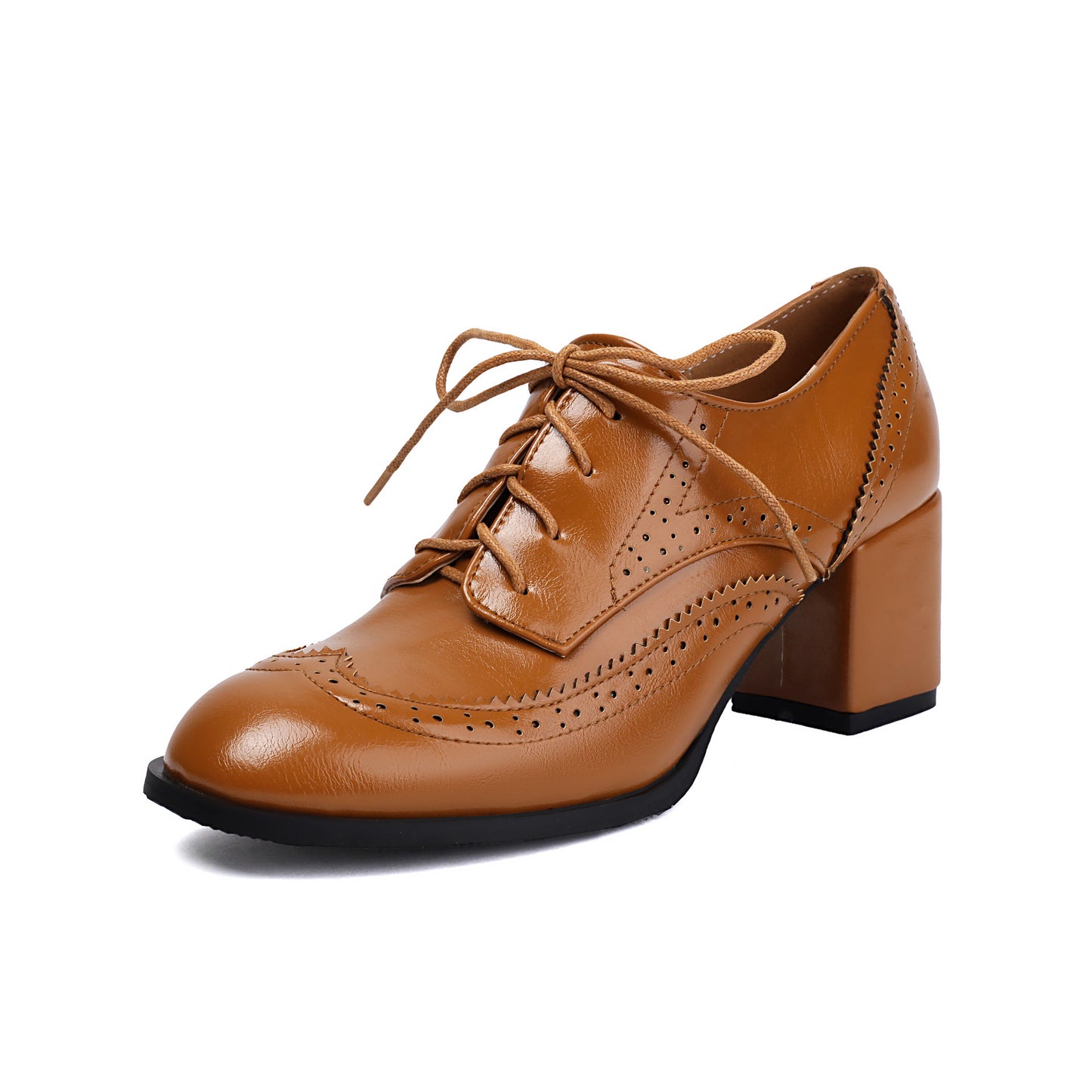 Damen Elegante Schnürpumps Broguemuster