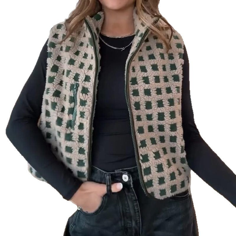 Damen kuschelweiche Weste mit Reißverschluss Fudus