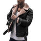 Herren Lammfelljacke mit robustem Reisverschluss und Fleece-Futter Fudus