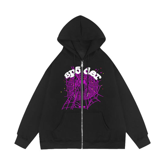 Damen Kapuzenjacke mit einzigartigem Spinnennetz-Design und auffälligem Grafikdruck Fudus