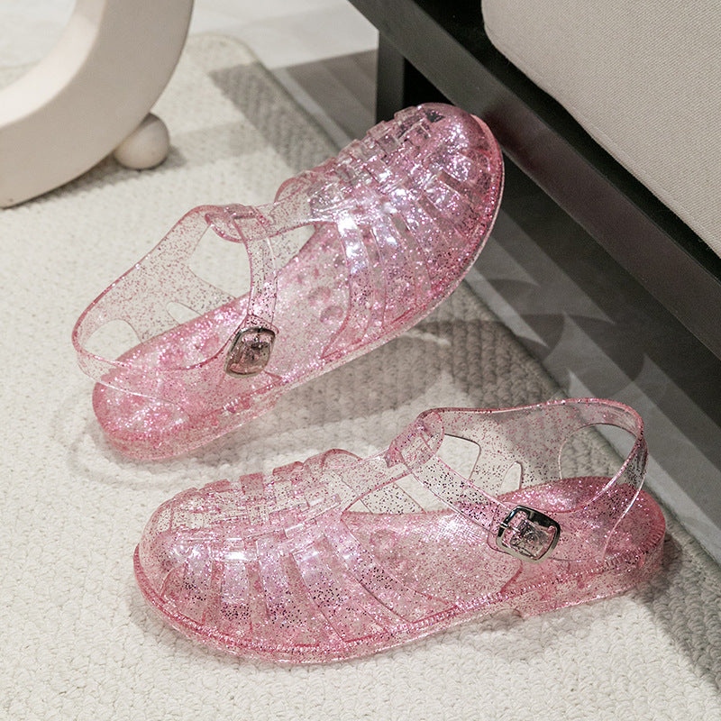 Damen Glitzernde Freizeit Sandalen mit Riemchen