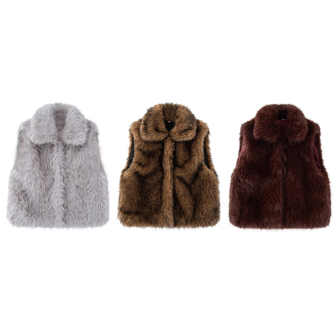 Damen kuschelige Kunstfellweste Fudus