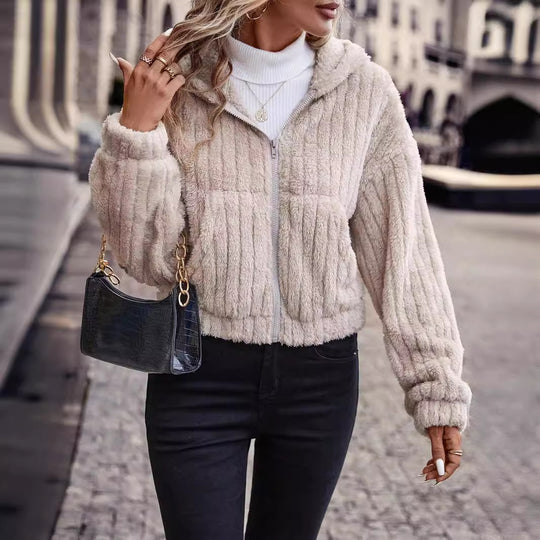 Damen kuschelige Fleecejacke Fudus