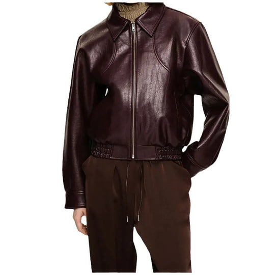 Damen Kunstlederjacke im sportlichen Schnitt mit zwei praktischen Taschen Fudus