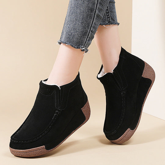 Damen Komfortable Warmgefütterte Stiefeletten mit rutschfester Sohle Fudus