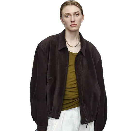 Damen Kunstlederjacke mit elastischem Bund und praktischen Taschen Fudus